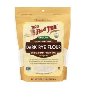 Bob’s Red Mill Organic Dark Rye Flour, 20oz (Pack of 4) – Non GMO, Whole Grain, Vegan, Kosher(OG Dark Rye Flour)