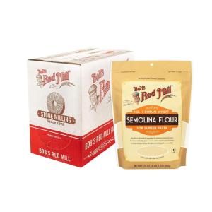 Bob’s Red Mill Semolina Pasta Flour, 24oz (Pack of 4) – Vegan, Kosher(1.5 Pound (Pack of 4))
