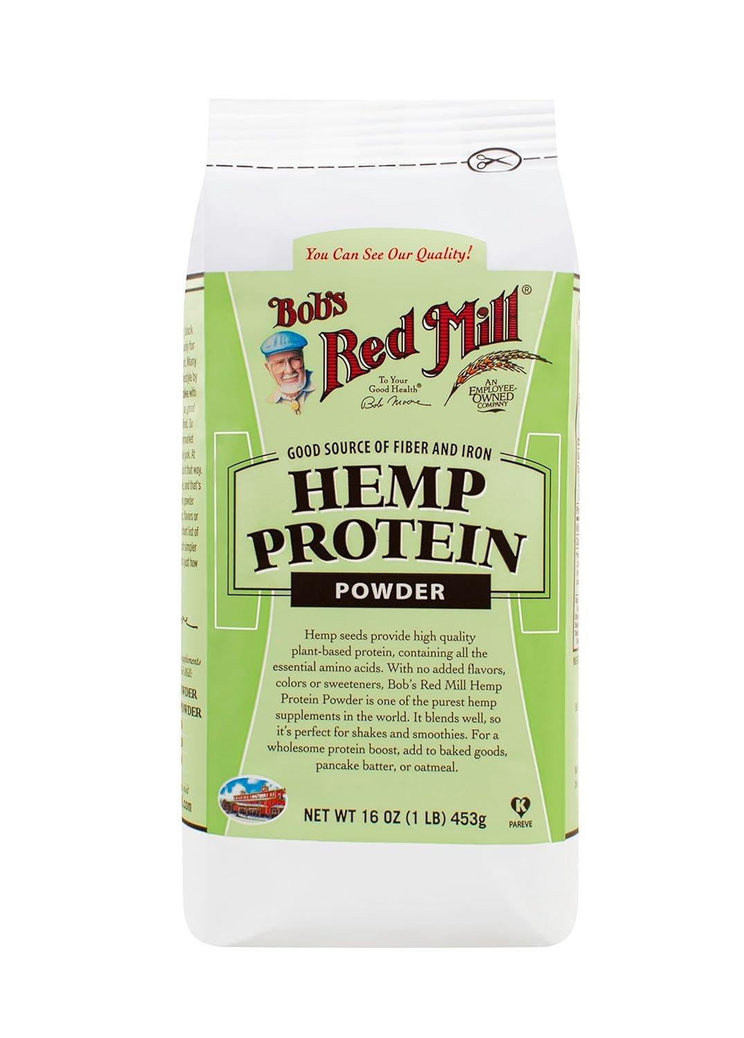 imageBobs Red Mill Hemp Protein Powder 16oz Pack of 4 Non GMO Vegan Paleo Friendly Keto Friendly Kosher1 Pound Pack of 1