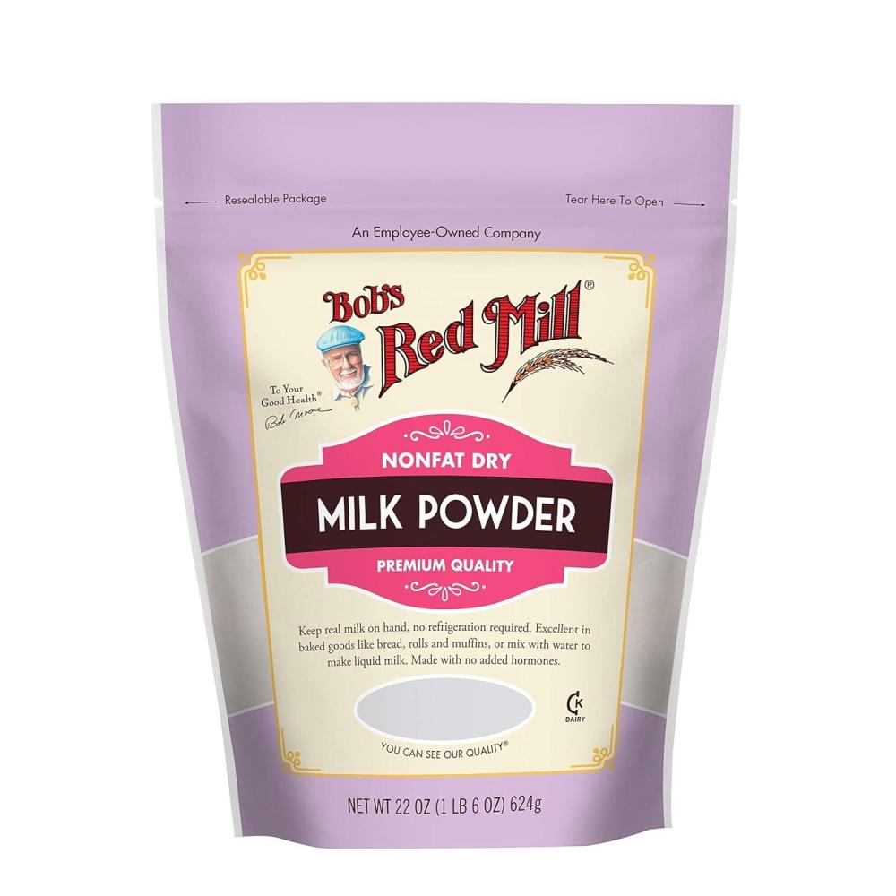 imageBobs Red Mill NonFat Dry Milk Powder 22oz Pack of 4  Makes 26 Cups per Bag Made in USA Unflavored Kosherdry milk powder