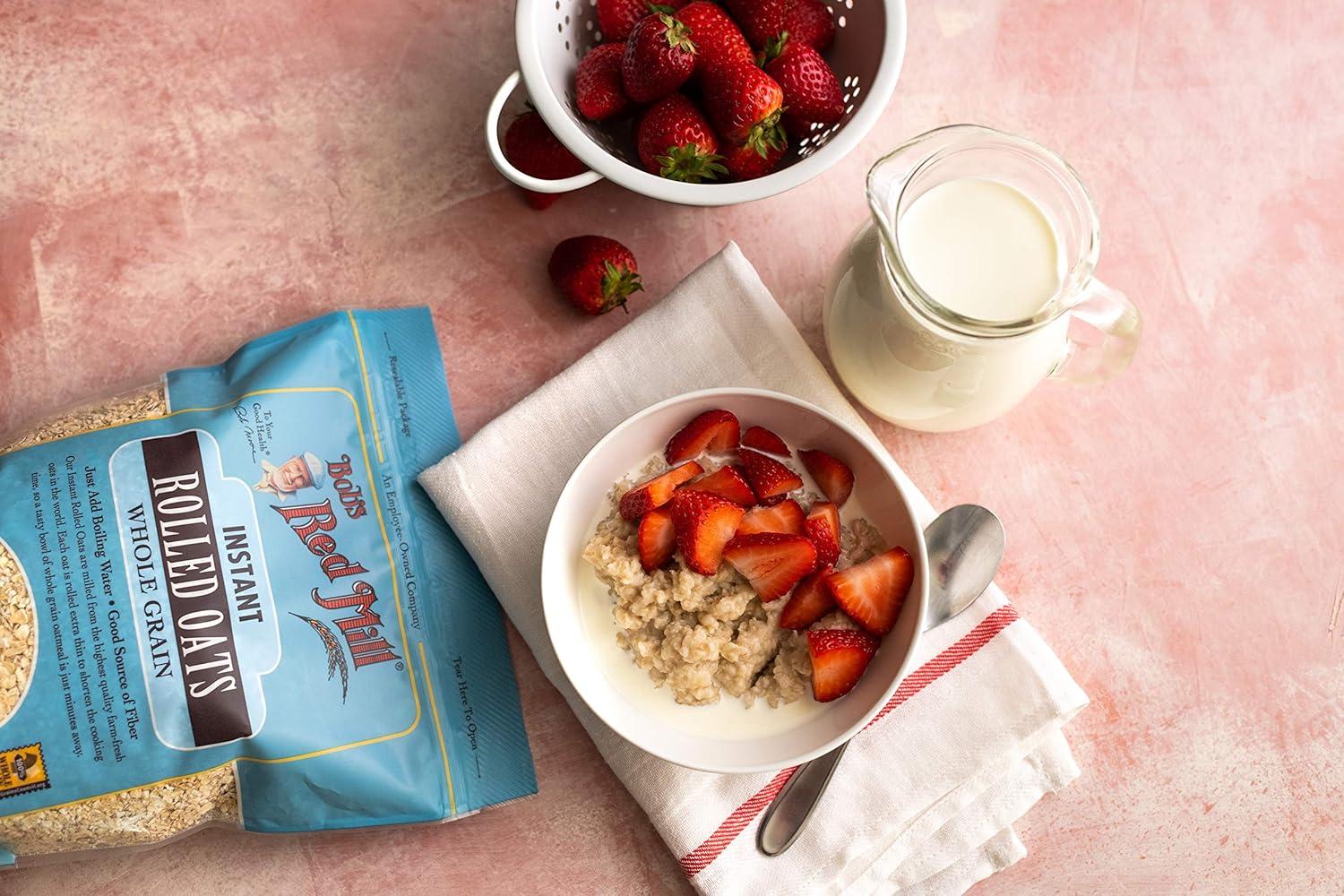 imageBobs Red Mill Instant Rolled Oats 16oz Pack of 4 Non GMO Whole Grain Vegan Kosher16 Ounce Pack of 1