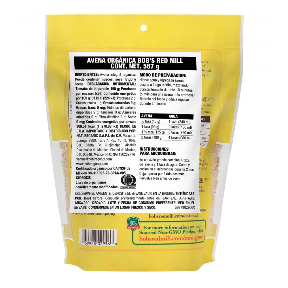 imageBobs Red Mill Organic Scottish Oatmeal 20oz Pack of 4 Non GMO Whole Grain Vegan Kosher125 Pound Pack of 1