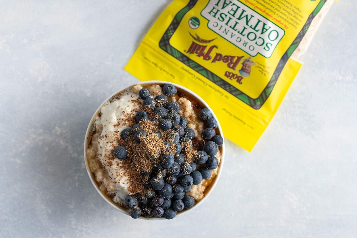 imageBobs Red Mill Organic Scottish Oatmeal 20oz Pack of 4 Non GMO Whole Grain Vegan Kosher20 Ounce Pack of 4