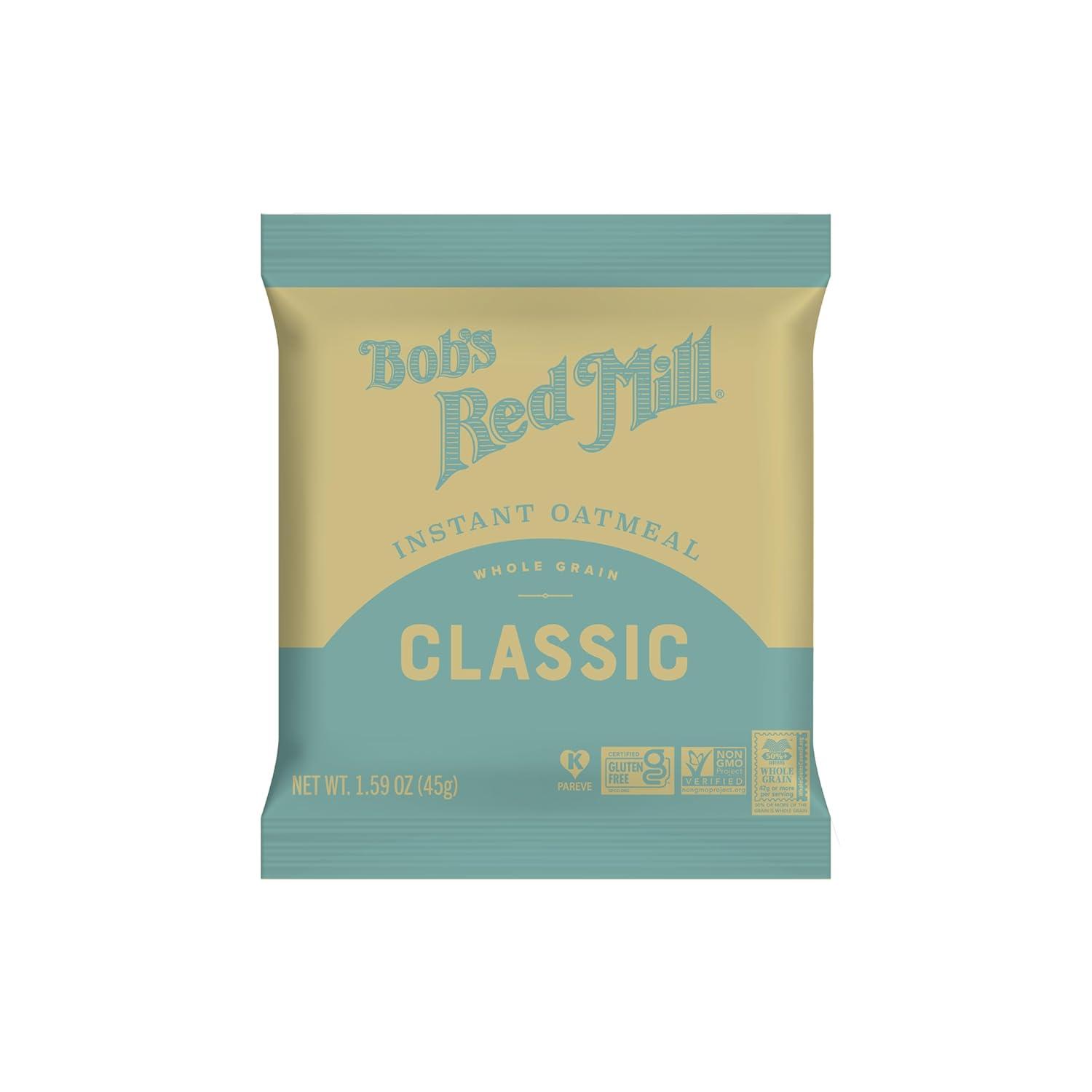 imageBobs Red Mill Instant Oatmeal Packets Chocolate Chip 4 Boxes 6 Packets per Box NonGMO Gluten Free Whole GrainClassic