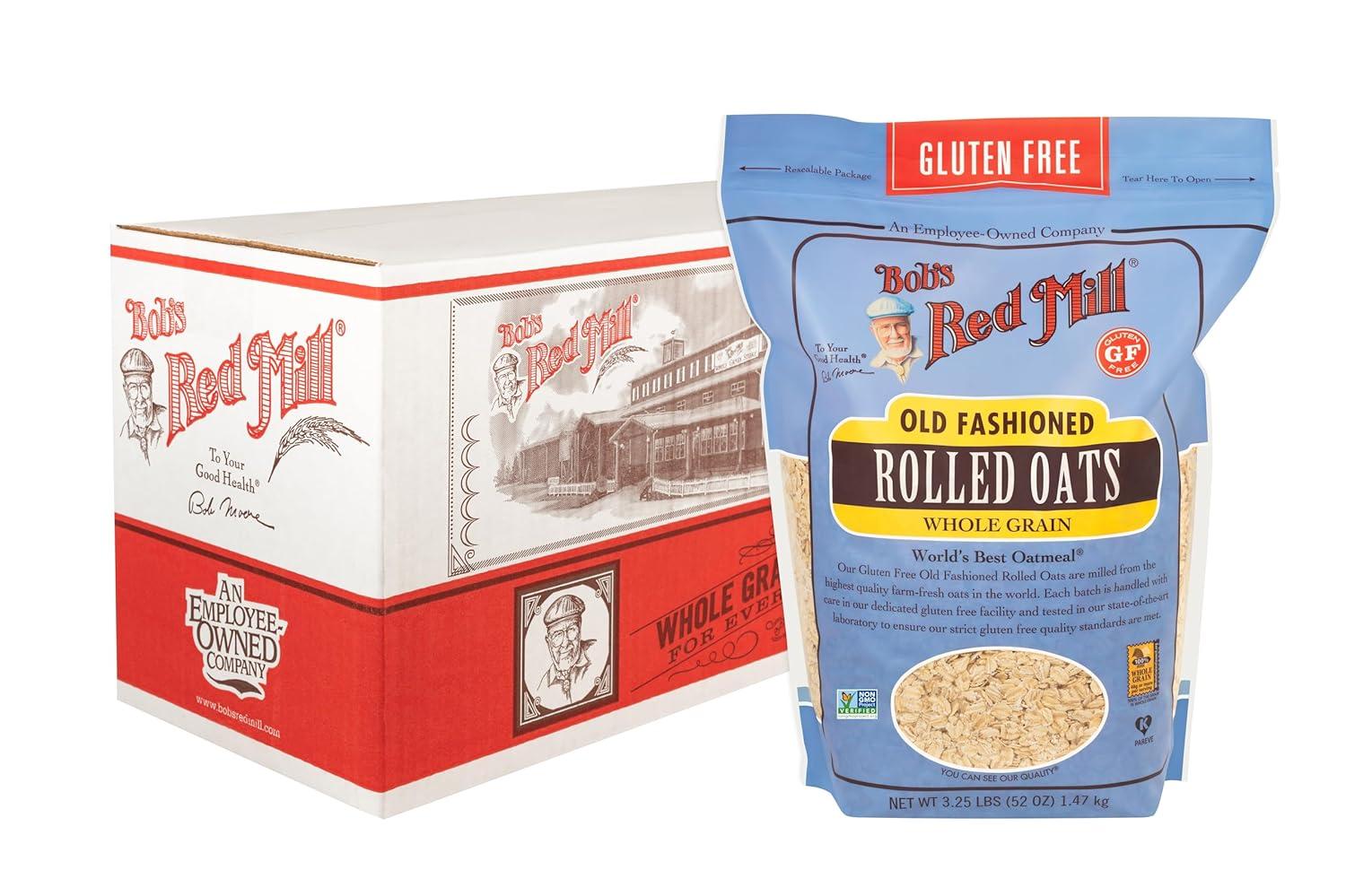 imageBobs Red Mill Gluten Free Old Fashioned Rolled Oats 16oz Pack of 4 NonGMO Gluten Free Whole GrainGF Old Fashioned