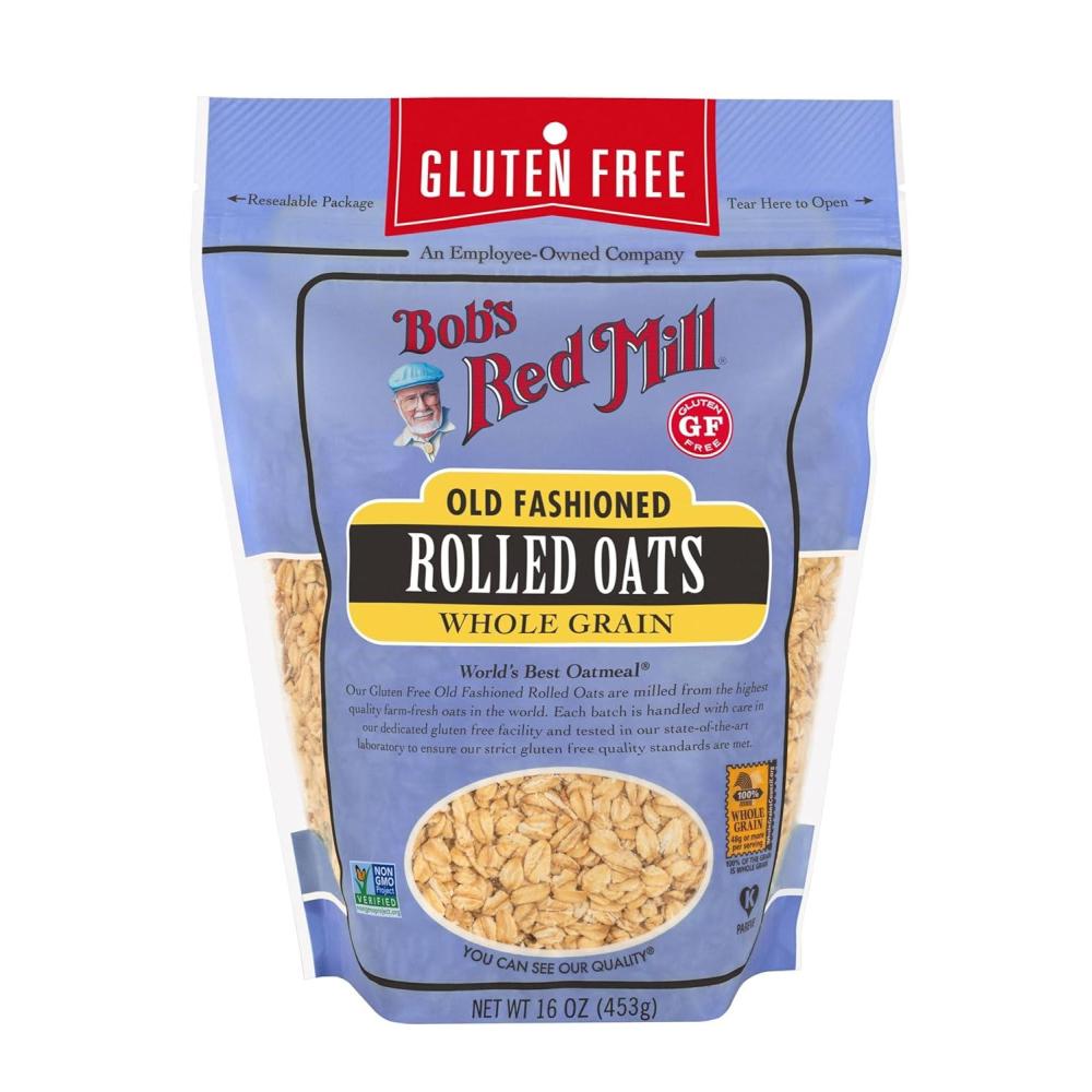 imageBobs Red Mill Gluten Free Old Fashioned Rolled Oats 16oz Pack of 4 NonGMO Gluten Free Whole GrainGF Old Fashioned
