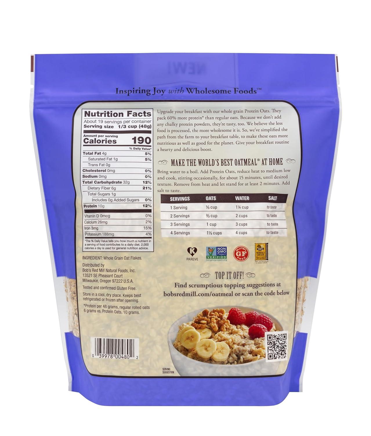 imageBobs Red Mill Protein Oats 32 ozProtein Oats